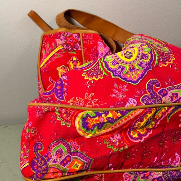 Vintage Vibrant Paisley Print Mod Tote XL - Picture 11 of 13
